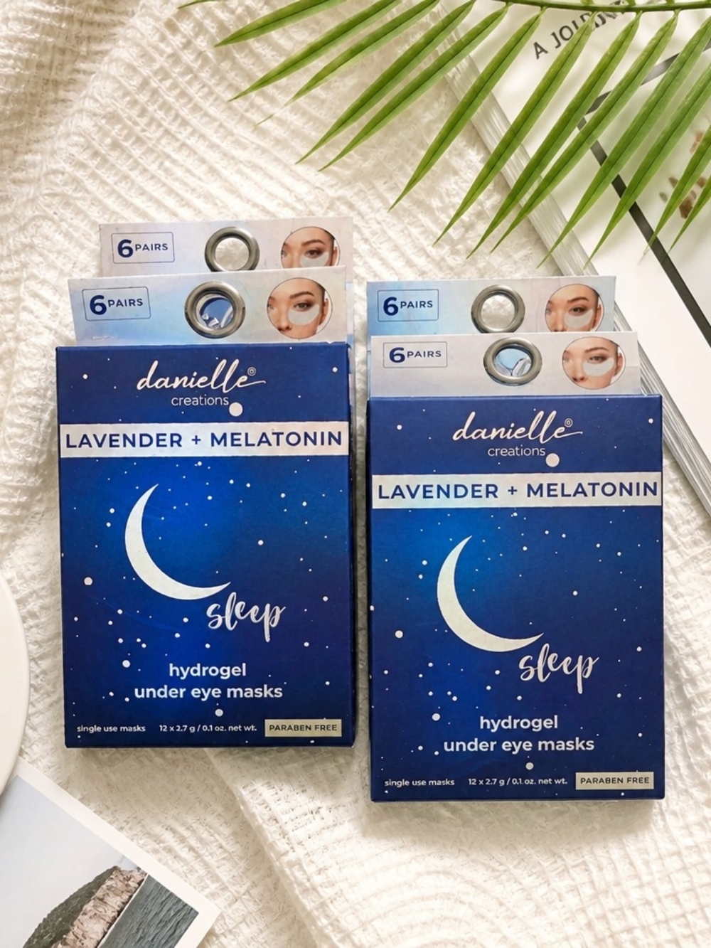 Danielle Creations-Lavender + Melatonin Hydrogel Under Eye Masks,6 Pair/Pack,New